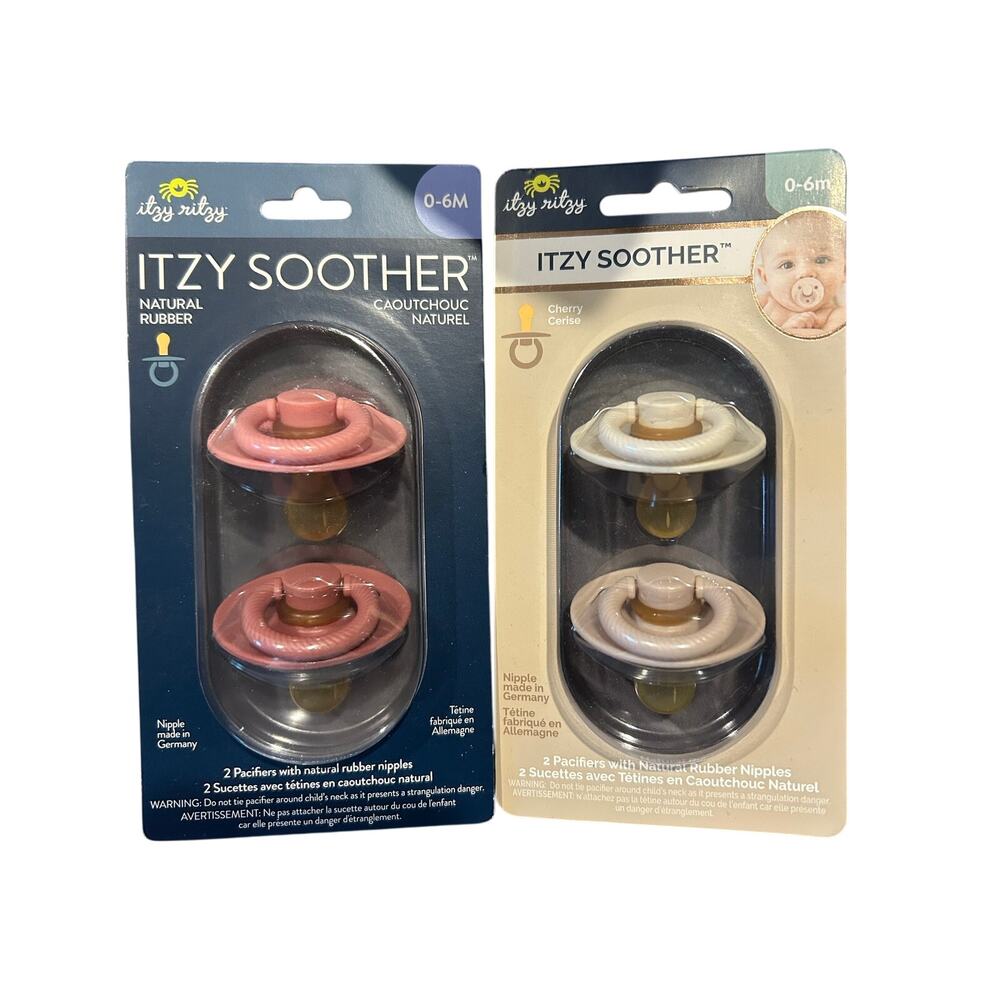 4 Itzy Ritzy soother pacifiers 0-6 months natural rubber nipple